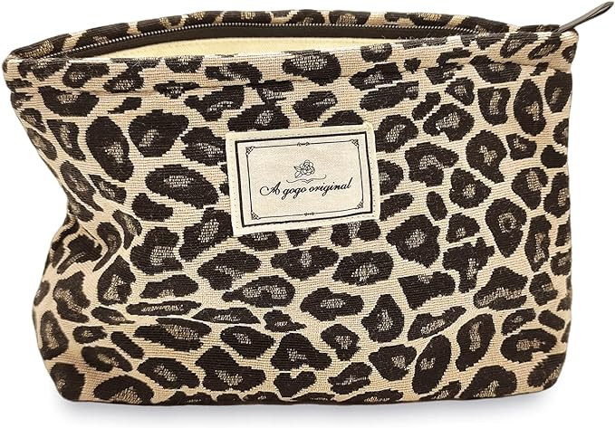 STARDW Leopard Makeup Bag Organizer Cosmetic Bags for Women and Girls,Travel Toiletry Bag Large C... | Amazon (US)