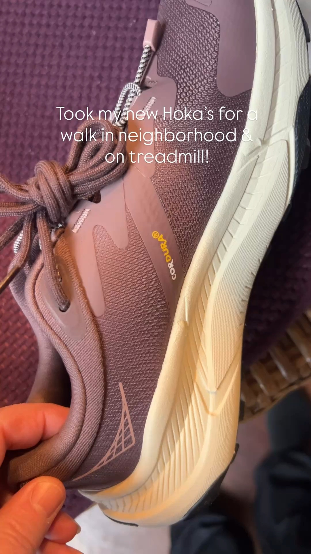 Loving them!  Very comfortable for walking in neighborhood and on treadmill.  Like the option of slipping on or lacing up. #hokas #plum #purplelove #newhokas #newsneakers

#LTKfitnessgoals #LTKActive #LTKmorningroutine