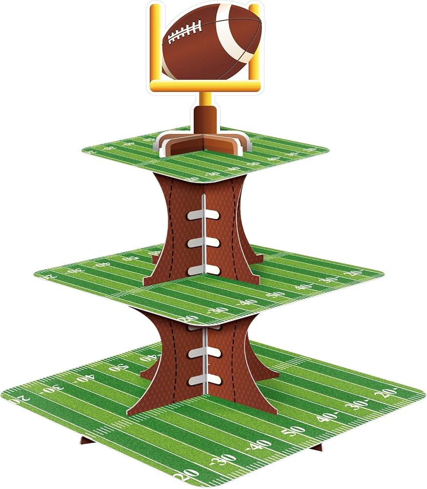 3 Tier Football Cupcake Stand Game Centerpieces Birthday Party Supplies Cake Table Decoration Par... | Amazon (US)