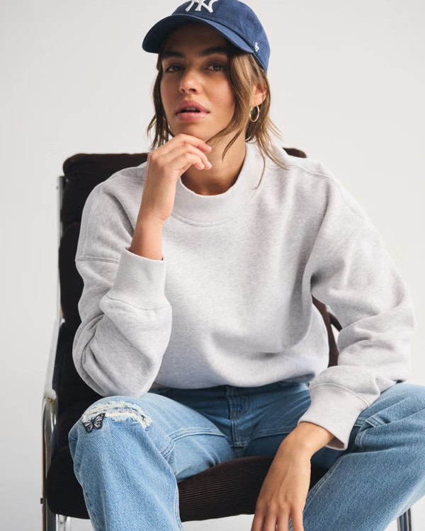 Women's Sunday Mockneck Crew | Women's Tops | Abercrombie.com | Abercrombie & Fitch (US)