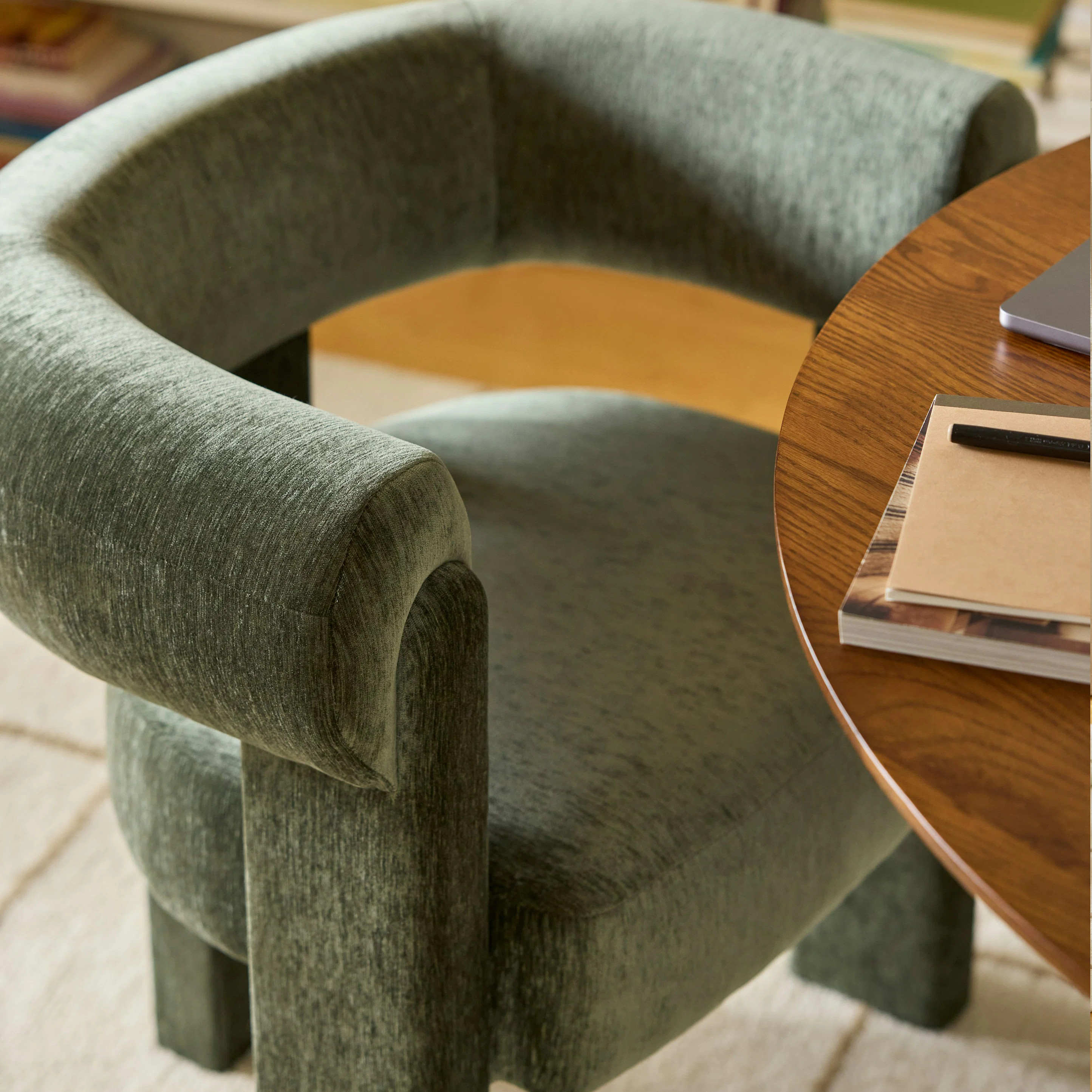 Everse Velvet Dining Chair - Melange Green | Article