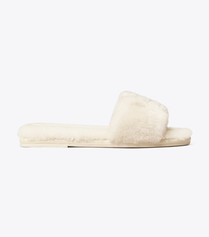 Double T Shearling Slide | Tory Burch (US)