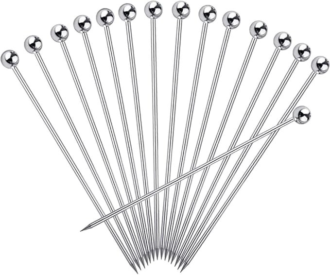 15PCS Cocktail Picks for Drinks, Stainless Steel Cocktail Toothpicks, Reusable Cocktail Skewers, ... | Amazon (US)