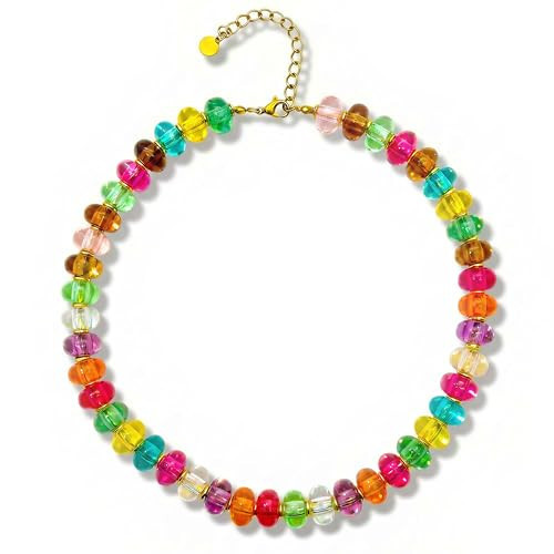 AGHTLZX Colorful Beaded Necklace for Women | Amazon (US)