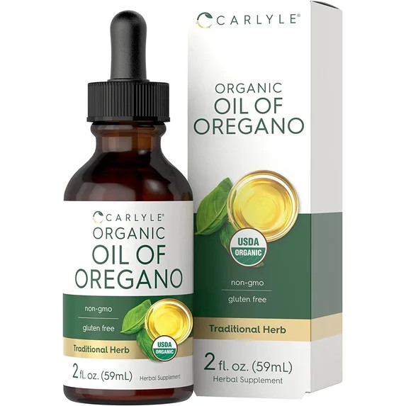 Organic Oil of Oregano | 2 fl oz Liquid | Vegan | Non-GMO, Gluten Free Drops | by Carlyle | Walmart (US)