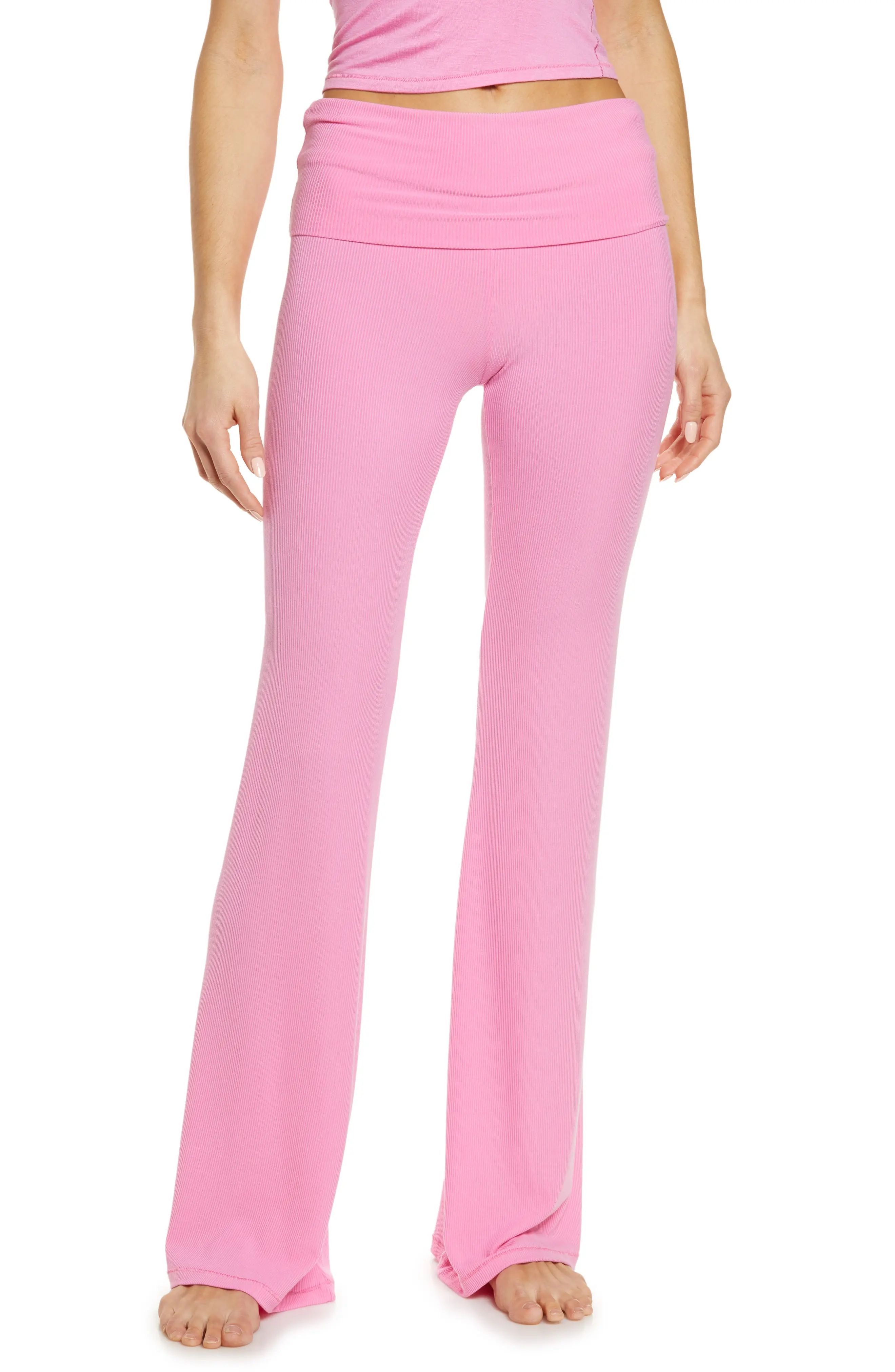 SKIMS Soft Lounge Fold Over Pants in Bubblegum at Nordstrom, Size 4 X | Nordstrom