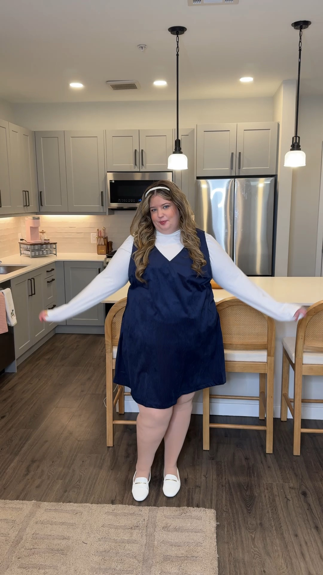 I love this outfit for winter! Layering pieces that you can even wear in the summer is great because you can switch up your style a lot! Like this dress but then added the long sleeve shirt and tights & coat on top :) 

#LTKPlusSize #LTKTravel #LTKStyleTip