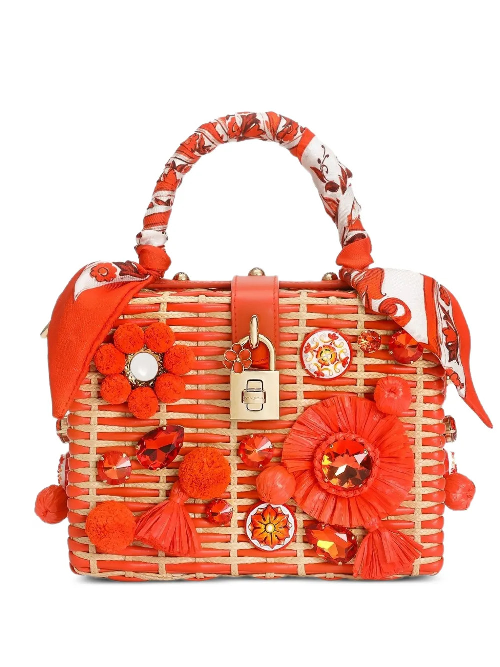 Dolce Box handbag in raffia | Farfetch Global