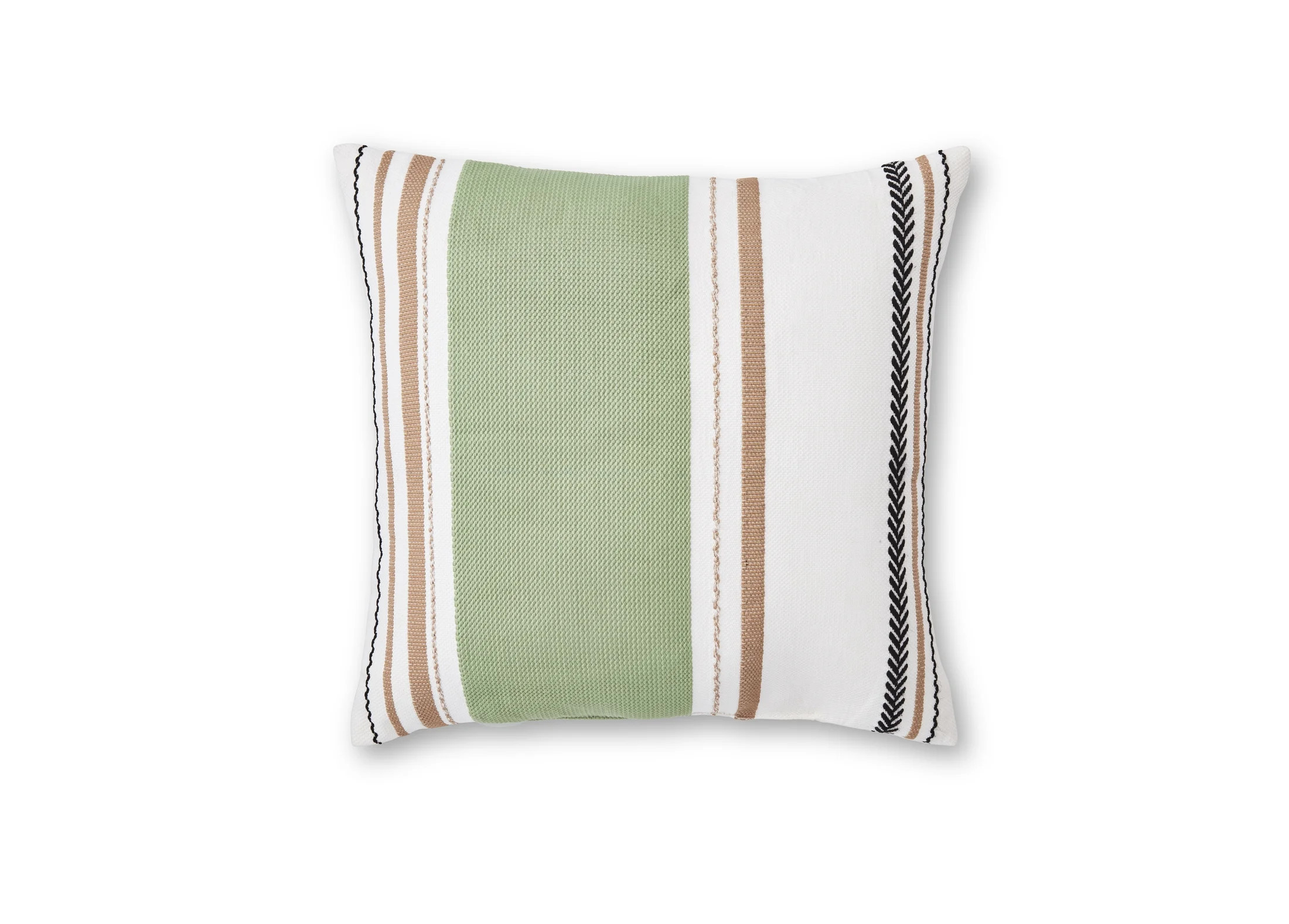 Better Homes & Gardens 18" x 18" Green Bold Stripe Outdoor Pillow | Walmart (US)