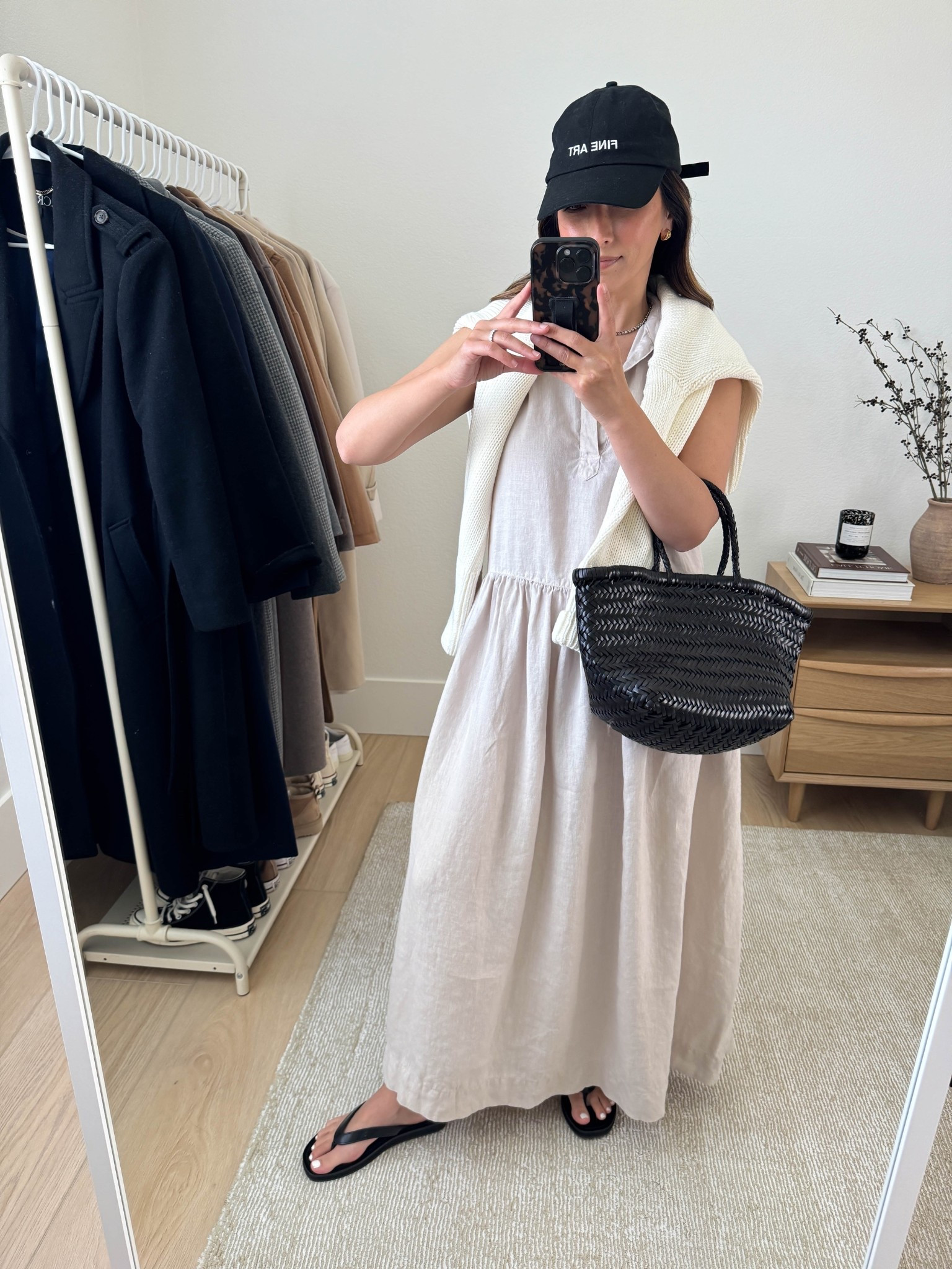 A great alternative to a shirt dress. This Frank & Eileen linen dress is so easy breezy, perfect for summer. I love the pockets. I'm wearing the xs. This length is after a wash and dry. Definitely a maxi on petites. 

Frank & Eileen dress xs
Banana Republic Factory cardigan xs (old)
J.Crew leather sandals 5
Dragon Diffusion triple jump small
Outsider Supply hat
J.Crew earrings
Dorsey James necklace 15"

#LTKShoeCrush #LTKPetite #LTKItBag