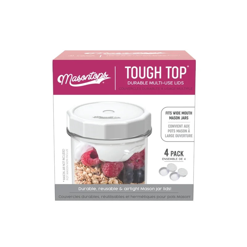 Masontops Tough Top Wide Mouth Mason Jar Lid 4 pk | Walmart (US)