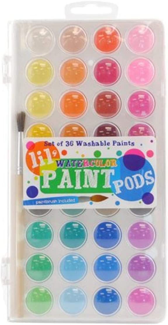 OOLY, Lil' Pods Watercolor with Brush, Set of 36 (126-2) | Amazon (US)