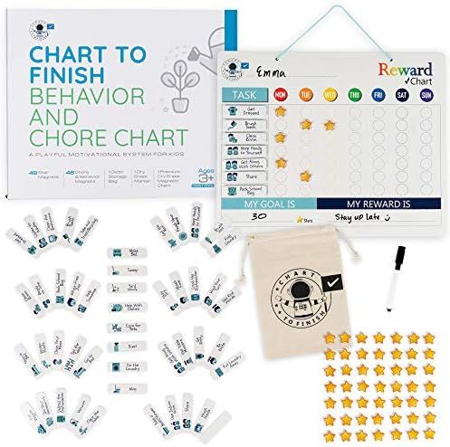 Kids Reward Chart - Magnetic Chore Chart Attaches to Magnetic Surface or Can Hang - Use as Star C... | Amazon (US)
