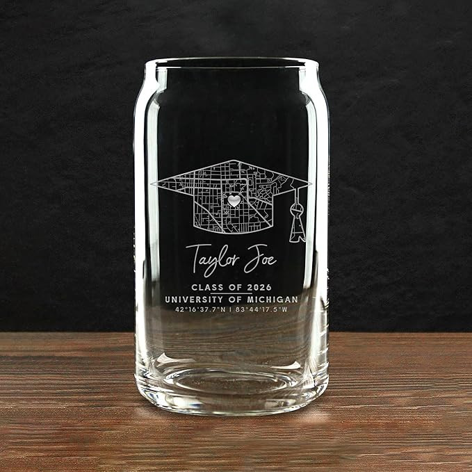 Custom Campus Map Graduation Can Glass, 16oz University Map Beer Can Glass - Class of 2026, Perso... | Amazon (US)