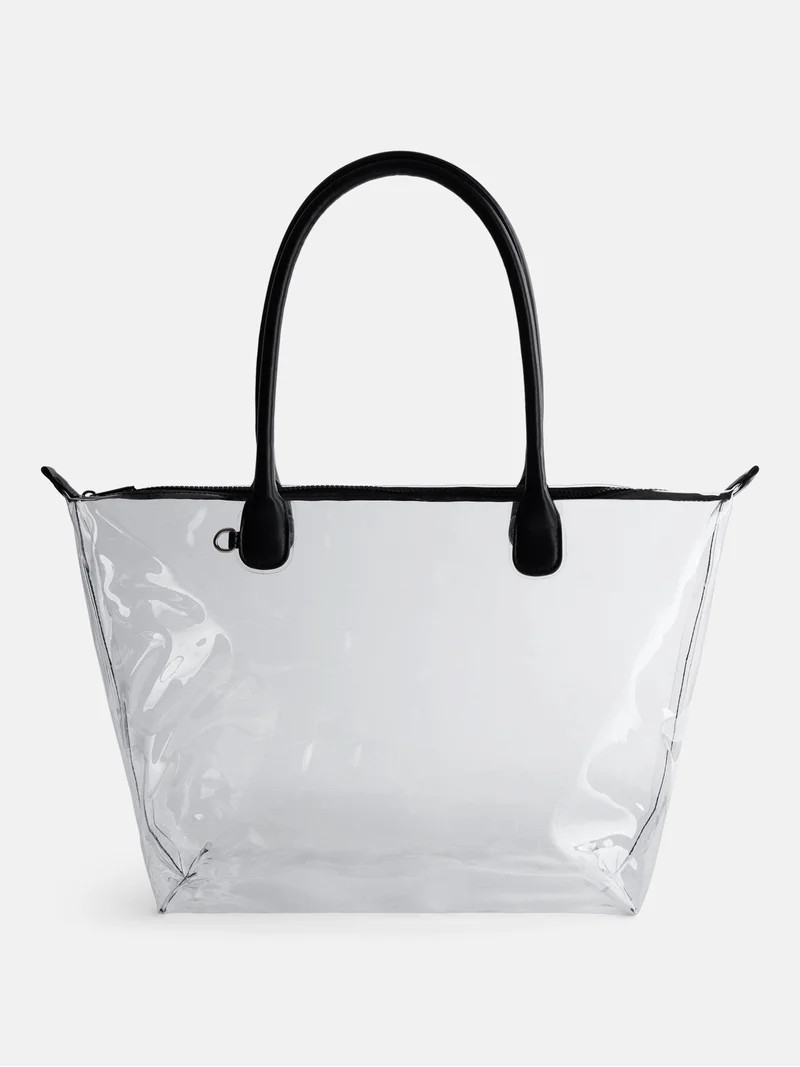 No Boundaries Women's Game Day Clear Tote Bag, Black | Walmart (US)