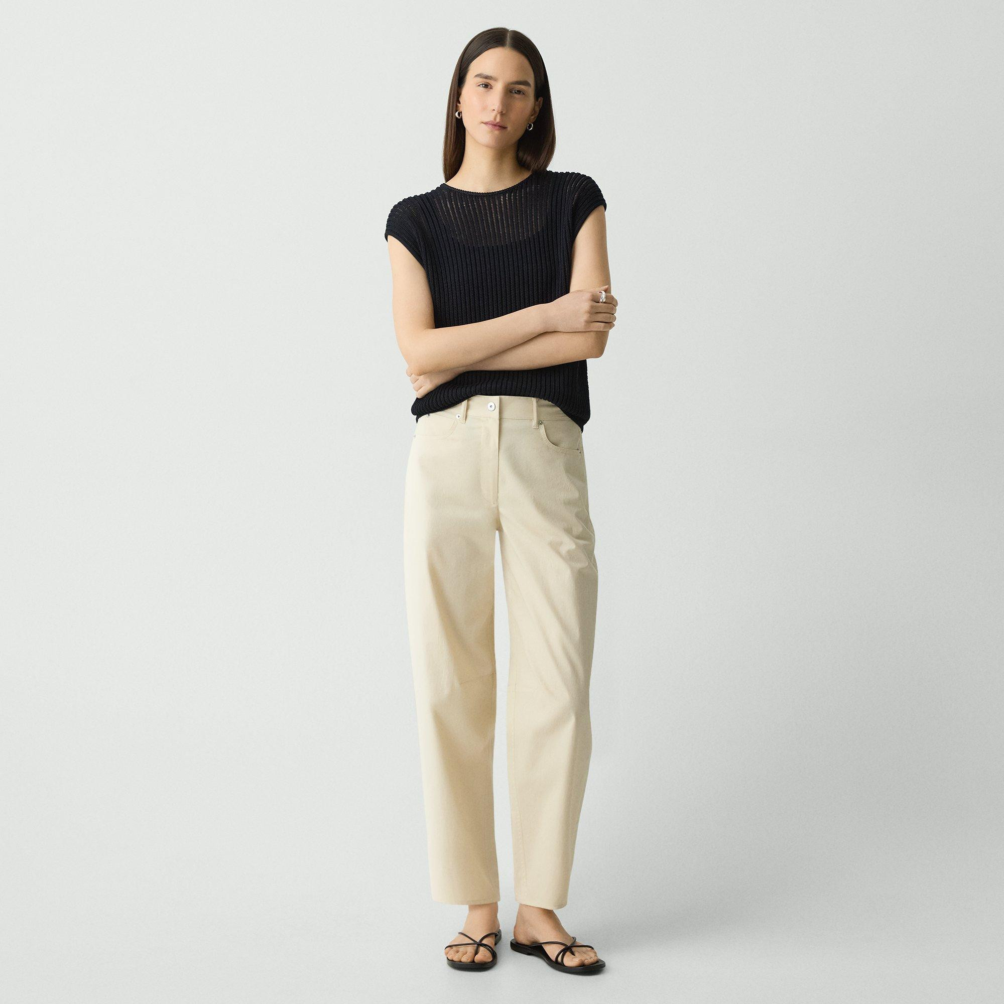Barrel Pant in Cotton Twill | Theory