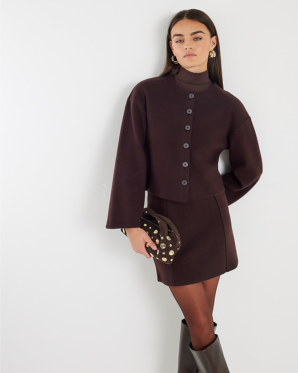 Brown Cosy Mini Skirt | River Island UK & IE