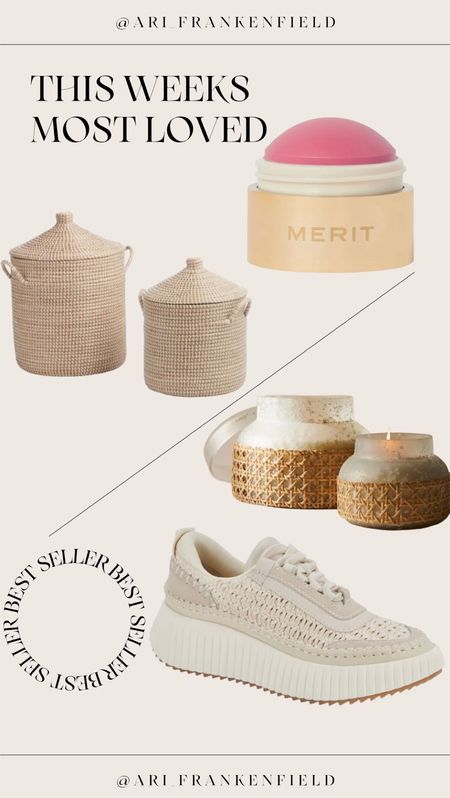 This past weeks most loved! #Anthropologie #candle #organization #baskets #sneakers #merit #blush  

#LTKFind #LTKbeauty #LTKhome