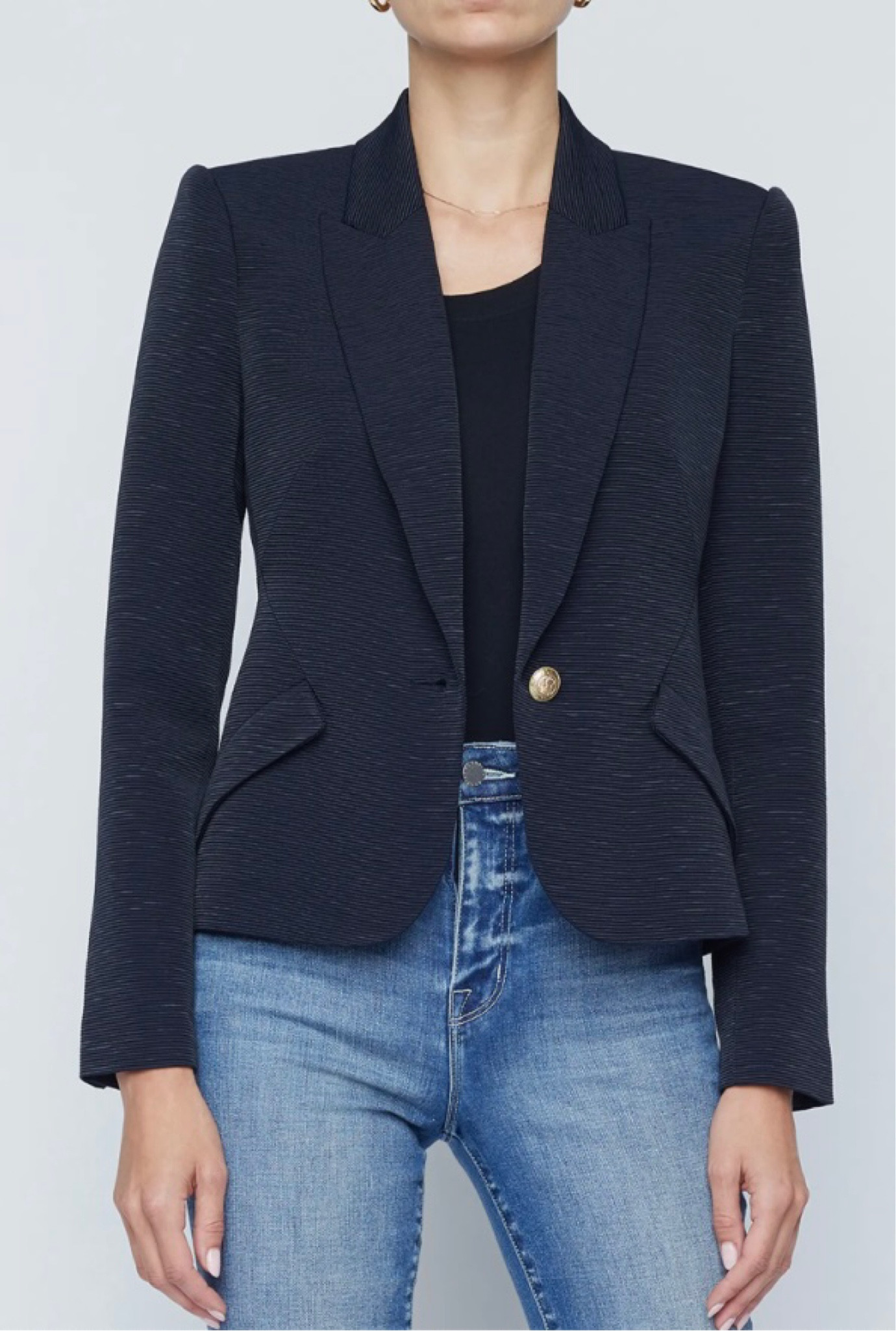 The perfect capsule wardrobe essential layer. A navy blazer from L’Agence over 60% off. 

#LTKOver40 #LTKSaleAlert #LTKStyleTip