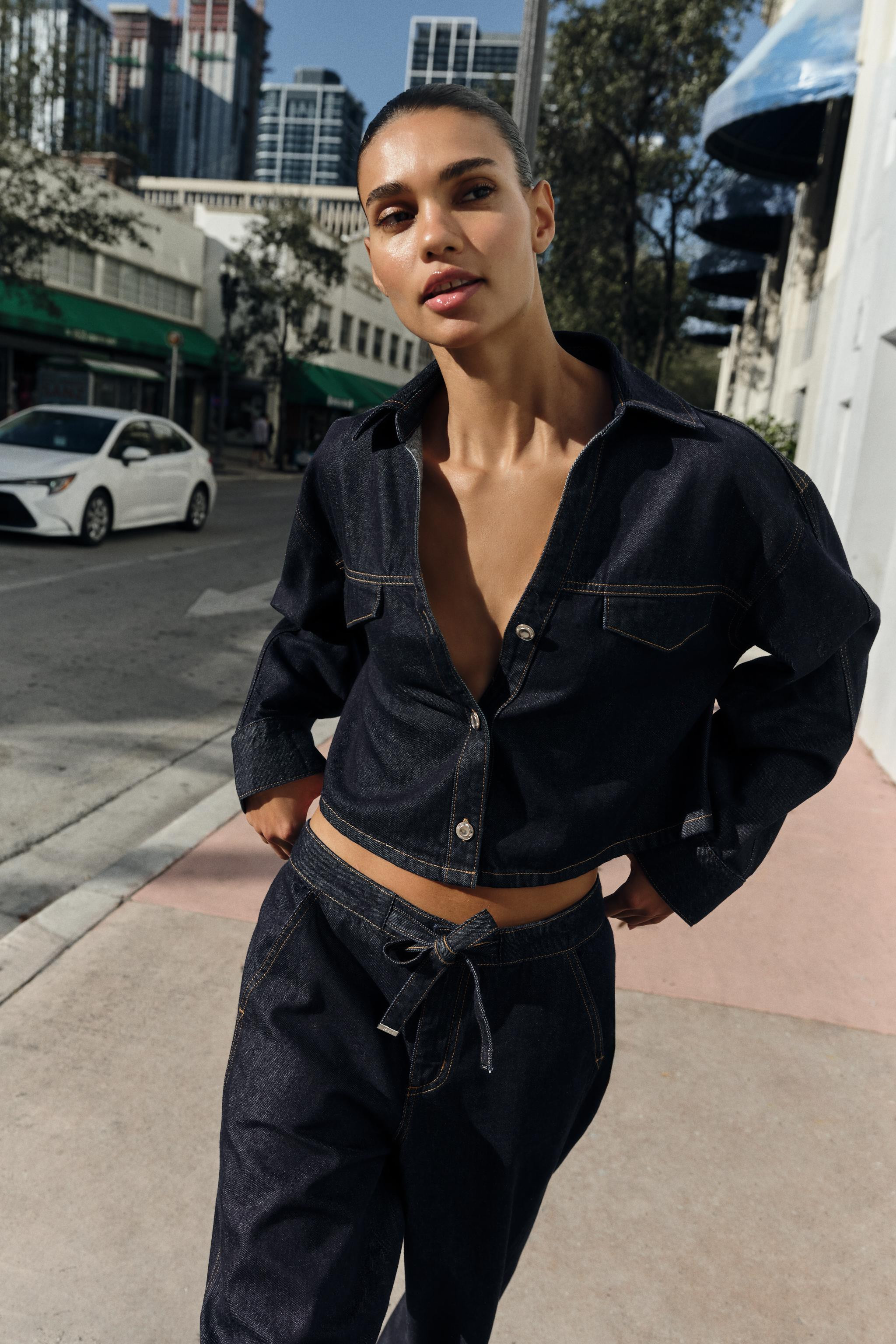 Z1975 CROPPED DENIM SHIRT WITH FLAPS | Zara Canada