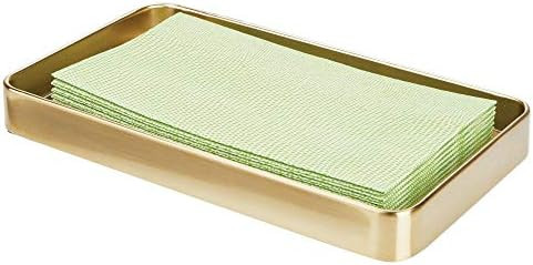 mDesign Modern Decorative Metal Guest Hand Towel Storage Tray Dispenser, Sturdy Holder for Dispos... | Amazon (US)