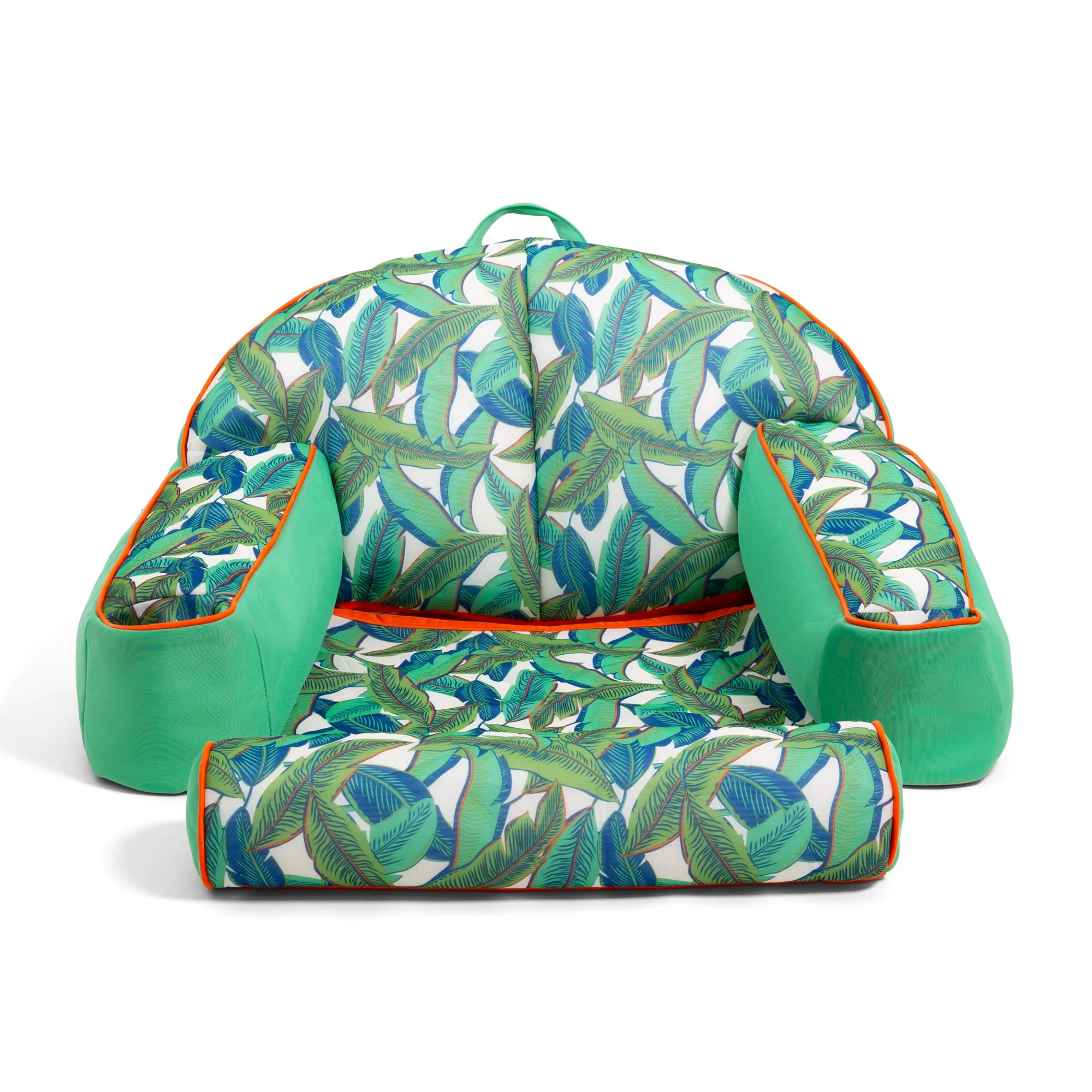 Big Joe Lazy Lounger No Inflation Needed Pool Float with Headrest and Footrest, Tropical Palm Gre... | Walmart (US)