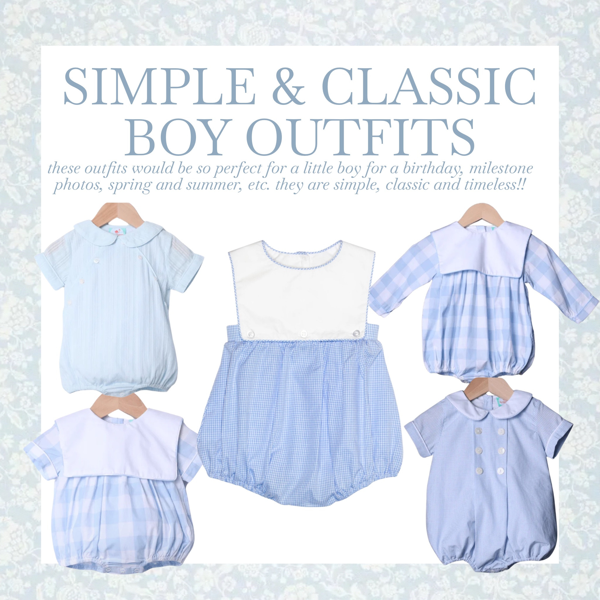 I’ve found the most simple, classic, and timeless blue and white outfits for little boys! 💙 Perfect for a birthday, milestone photos, Easter, Mother’s Day, or any special moment you want to remember! These outfits are so versatile and will make your little one look adorable for any occasion🩵

#LittleBoyFashion #TimelessStyle #BlueAndWhite #SpecialOccasions #EasterStyle #BirthdayOutfits #MilestoneMoments #BoysFashion #ClassicLook #StylishKids #easter #easteroutfit #mothersday #babyboy #boyclothes #boyoutfits #boyfashion 

#LTKBaby #LTKKids #LTKFindsUnder50