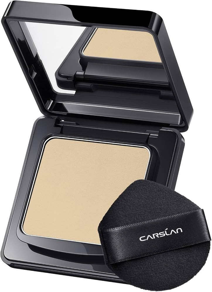 CARSLAN 1.0 Waterproof Face Pressed Powder Compact, 24H Longlasting Oil Control Pressed Setting P... | Amazon (US)