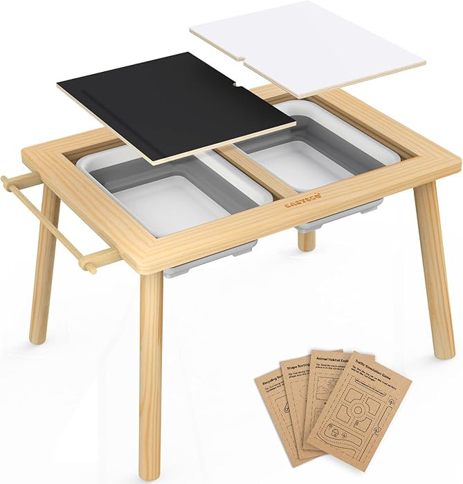 Easyego Sensory Table for Toddlers Kids Play Wooden Sand Water Table with Double-Sided Board & Fo... | Amazon (US)