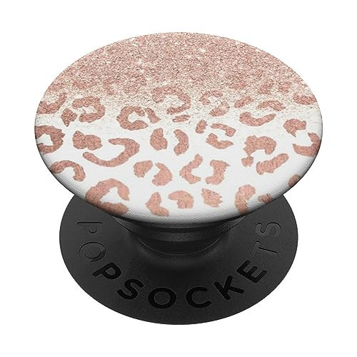 Rose-Gold Leopard Phone Grip PopSockets Adhesive PopGrip | Amazon (US)
