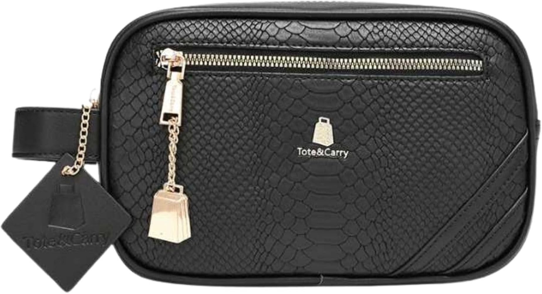 Tote&Carry Apollo 1 Faux Snakeskin Toiletry Bag for Women & Men, Personal Item Travel Pouch for H... | Amazon (US)