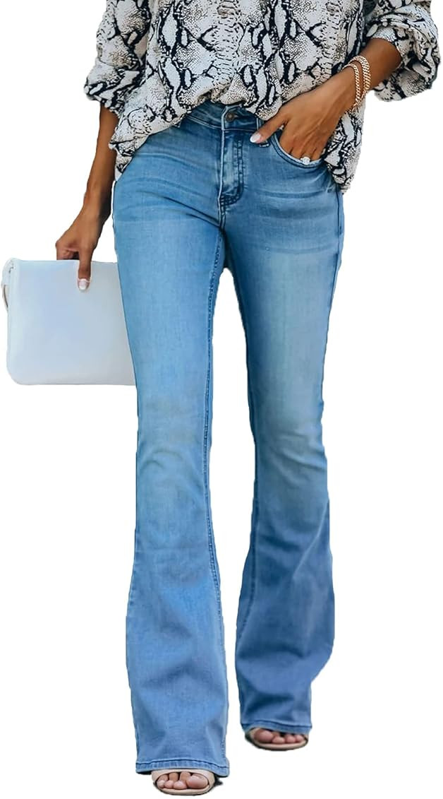 AMCLOS Womens Casual Denim Shorts High Waist High Stretchy Skinny Ripped Hole Distressed Jean with P | Amazon (US)