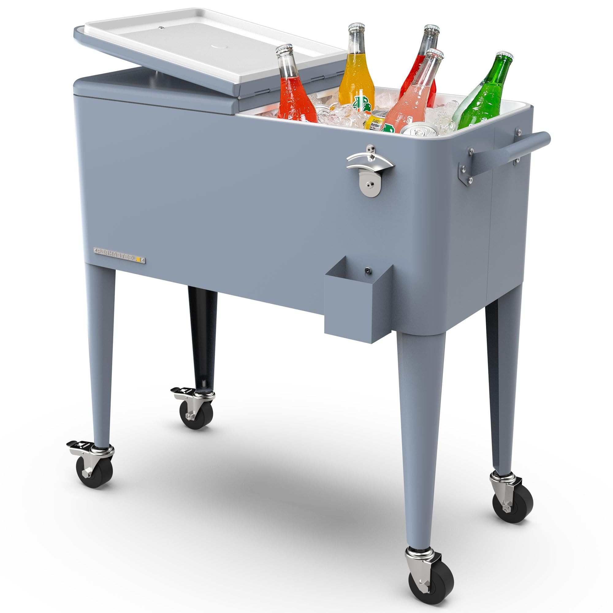 Permasteel 80-Qt Classic Outdoor Patio Cooler for Outside, Beverage Bar Cart With Wheels & Handle... | Amazon (US)