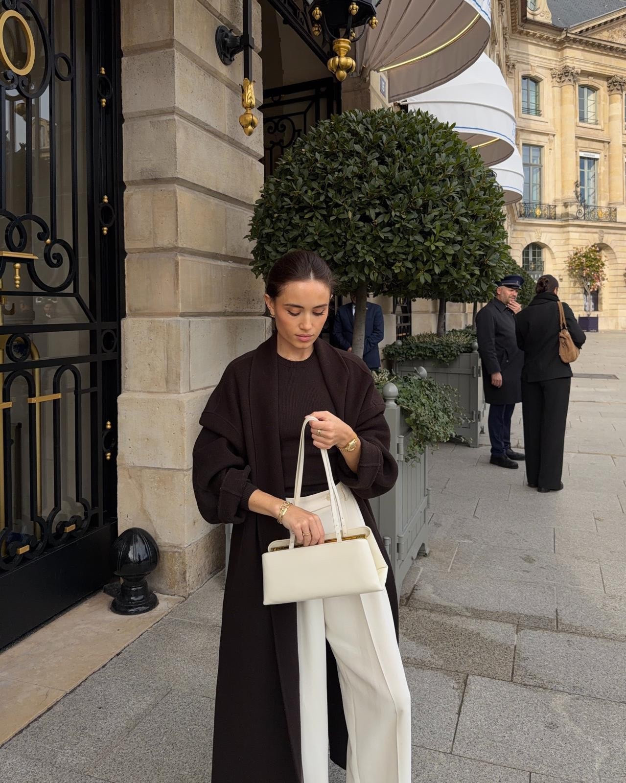 Ootd in Paris wearing a brown Marcela London coat, white Andiata tailored pants, Chanel ballerinas and my white Verafied bag🤍

#LTKFashionMonth #LTKspring