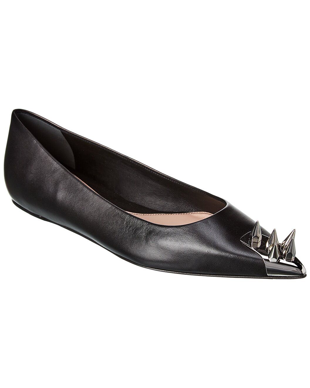 Punk Stud Leather Flat | Gilt