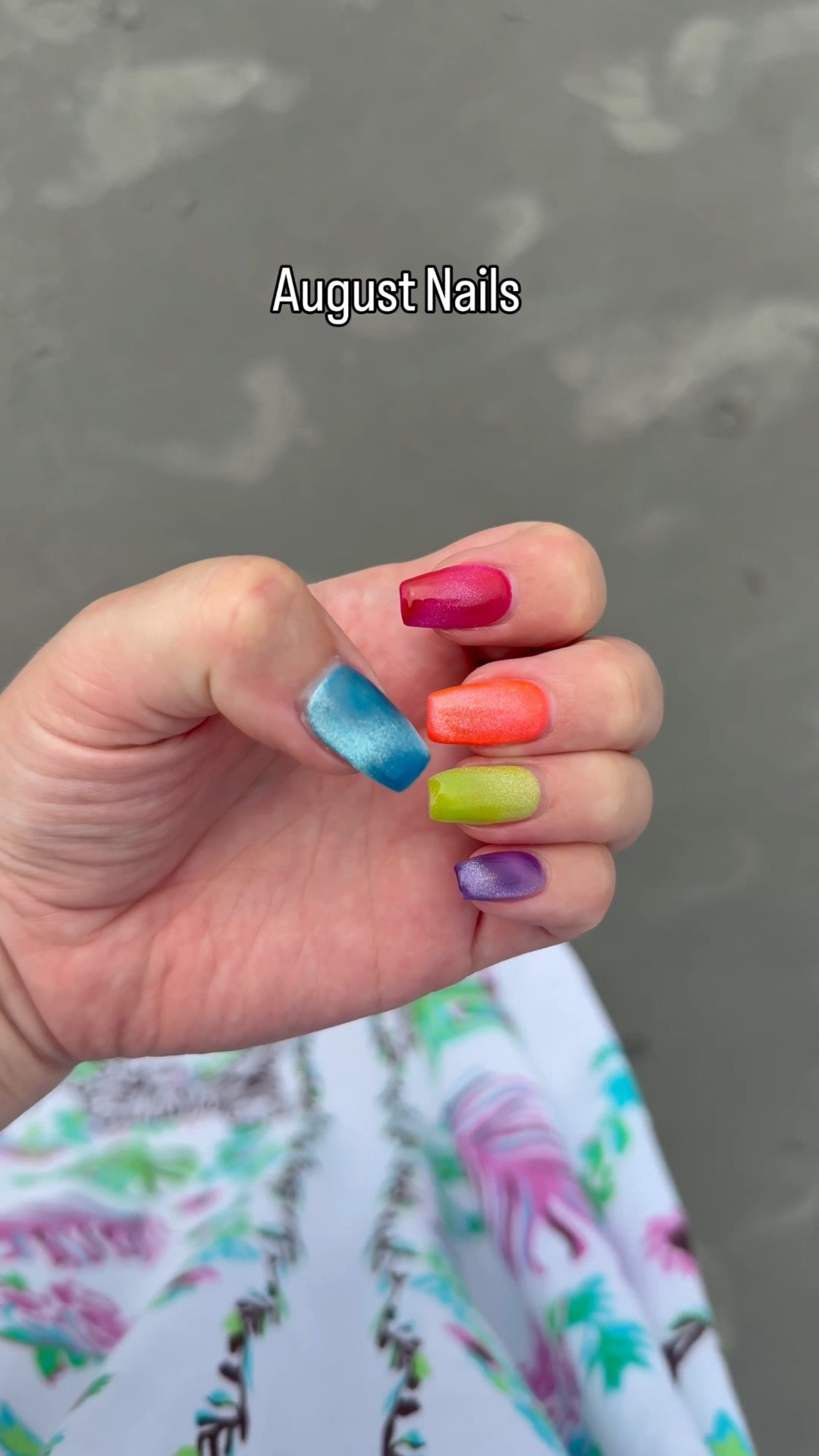 August Nails were some of my favorites. A different neon color on every nail, my nail tech used cateye nail polish to move the metallic glitter for a fun look. Bonus they glowed in the dark! Like legit were a night light at night😅 so fun especially for summer.😍

#neonnails #augustnails #cateye #summernails

#LTKPetite #LTKBeauty #LTKselfcare
