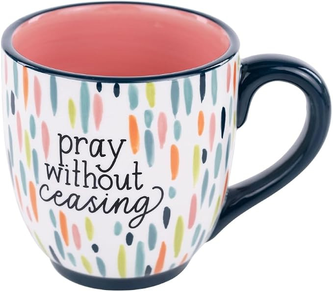 Glory Haus Colorful Tea Mugs - Pray Without Ceasing 16 oz Coffee Mugs, Ceramic Tea Mugs for Women... | Amazon (US)