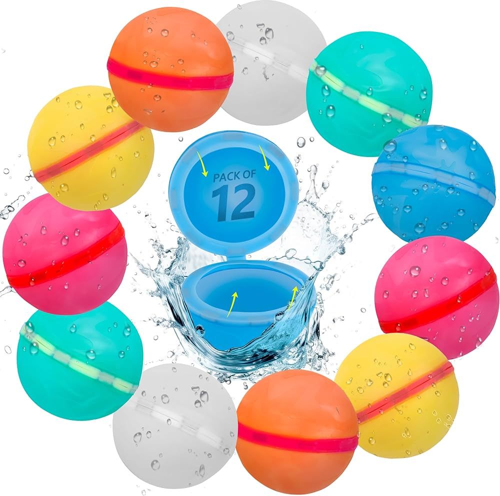 Reusable water balloons For Kids, Water Balloons Quick Fill, Refillable Water Balloons For Kids, ... | Amazon (US)