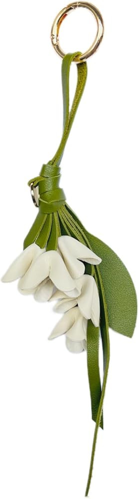 LRTJ Boho Genuine Leather Flower Keychain,Cute Bag Charms for Handbag,Purse Charms for Tote Bag f... | Amazon (US)