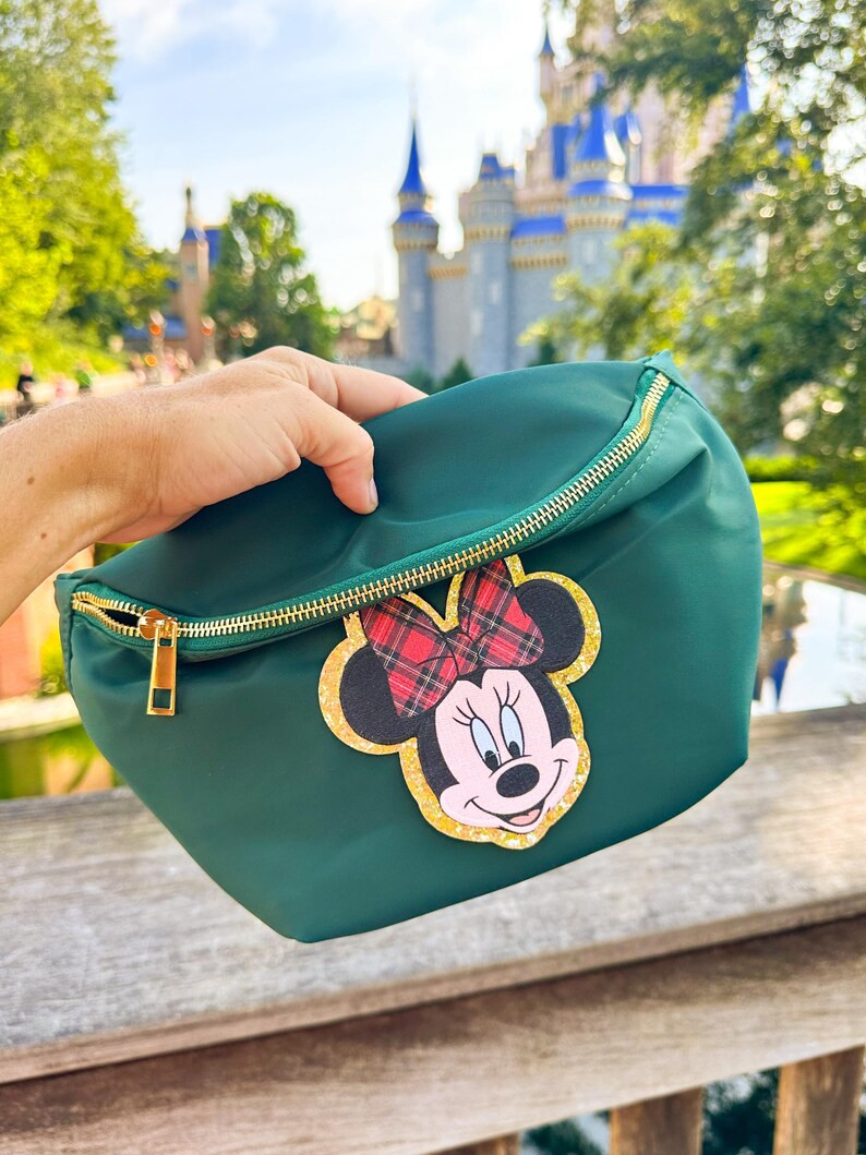 SEWN ON** Customizable Plaid Minnie Fanny Pack- Christmas Minnie Bag. Disney Fanny Pack. Disney P... | Etsy (US)