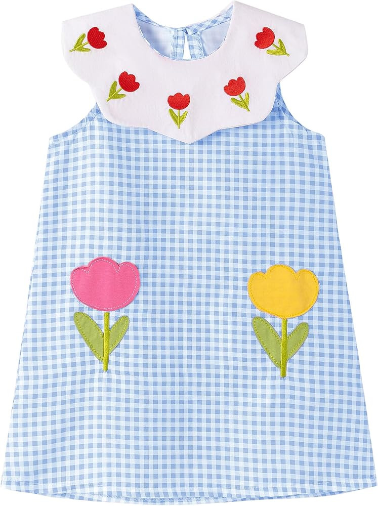 FreeLu Toddler Girls Cotton Summer Short Sleeve Dress Cartoon Print Casual Jersey Dresses | Amazon (US)