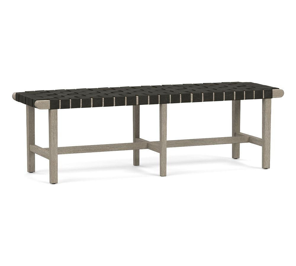 Fenton Woven Leather Bench | Pottery Barn (US)