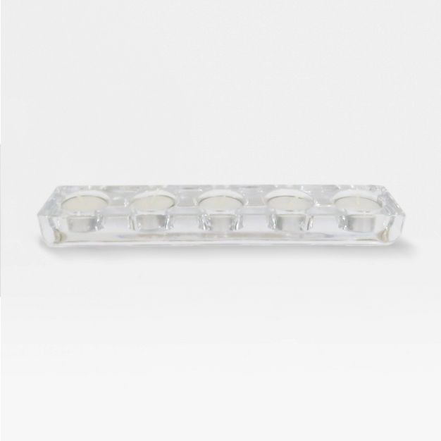 11" x 1.1" Tealight 5-Hole Glass Candle Holder Clear - Made By Design™ | Target