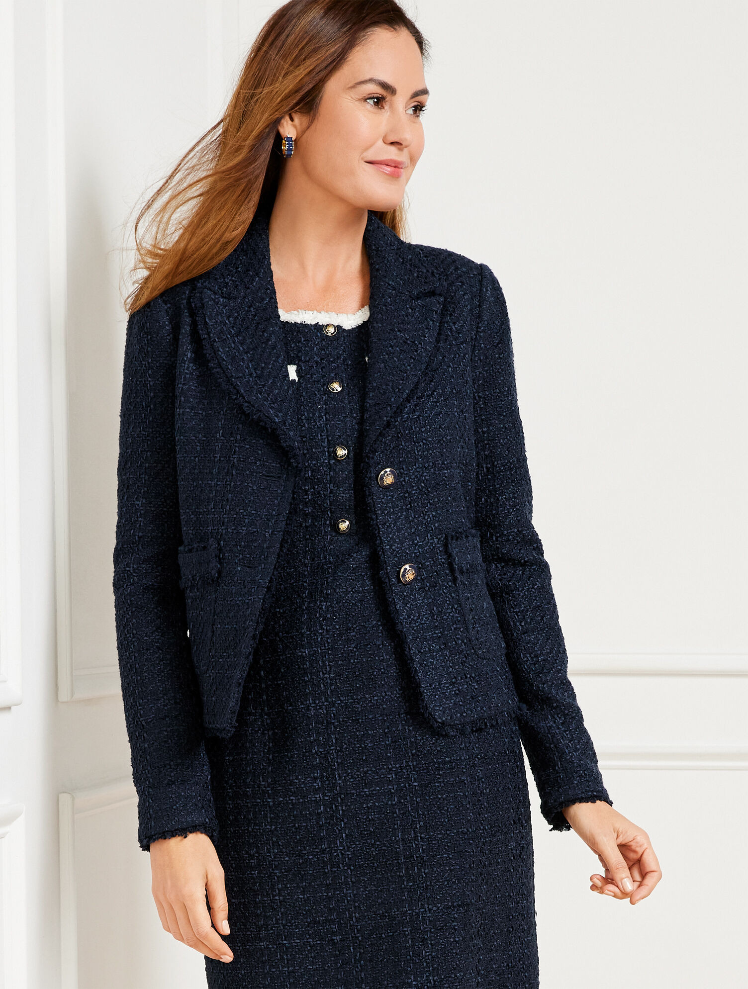 Ribbon Tweed Cropped Jacket | Talbots