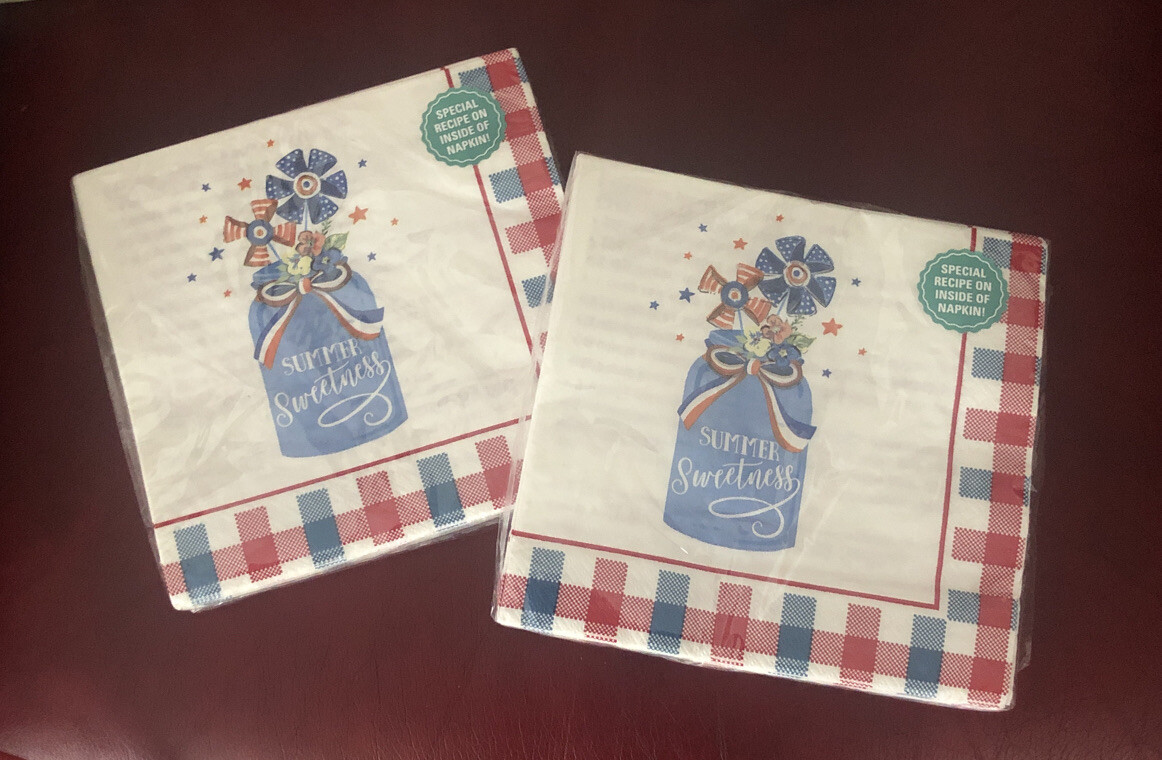Pioneer Woman Patriotic Red White Blue Summer Sweetness Paper Napkins 2 Sets | eBay | eBay US