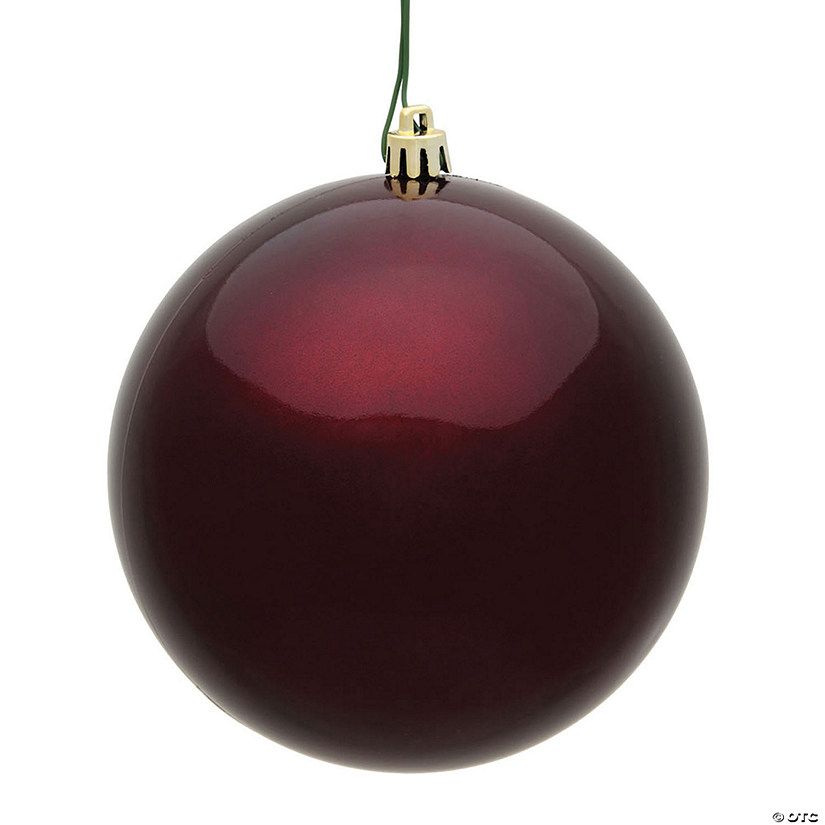 Vickerman Shatterproof 6" Burgundy Candy Ball Christmas Ornament, 4 per Bag | Oriental Trading Company