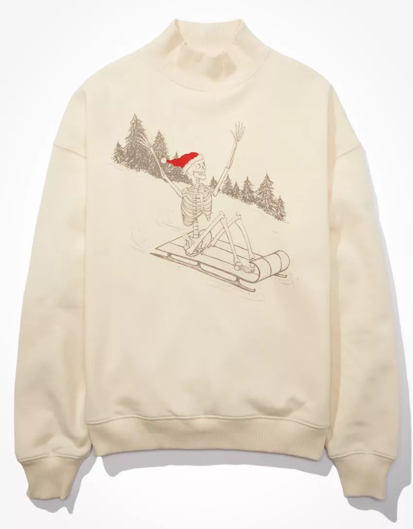 AE Graphic Mock Neck Sweatshirt | American Eagle Outfitters (US & CA)