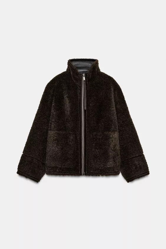 ZW COLLECTION FAUX SHEARLING DOUBLE-FACED JACKET | Zara UK