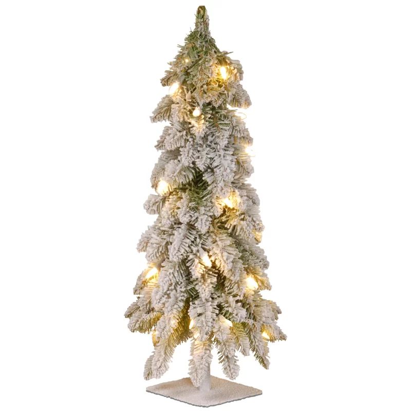 24" White Christmas Tree with 50 Clear Lights | Wayfair North America