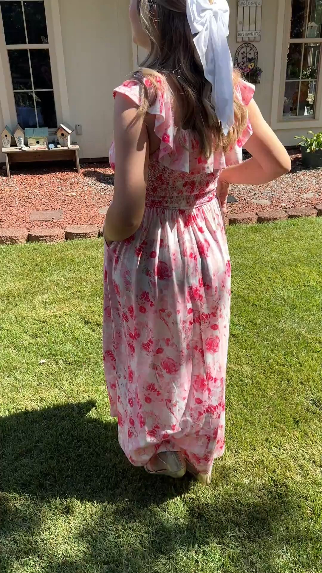 My baby shower dress and bow!! Absolutely obsessed with the bow 😍😍 wearing size small in the dress - 5’3” currently 150 lbs and 36 weeks pregnant 

#babyshower #babyshowerdress #babyshoweroutfit

#LTKPetite #LTKBaby #LTKParties